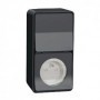 Mureva Styl - Prise courant 2P+T+va et vient verti. - saillie - IP55 IK08 - gris - MUR36025 - Schneider Electric | GENMA