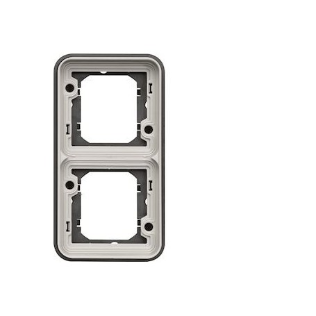 cubyko Support d'encastrement double verticale associable gris IP55 - WNA408 - Hager | GENMA