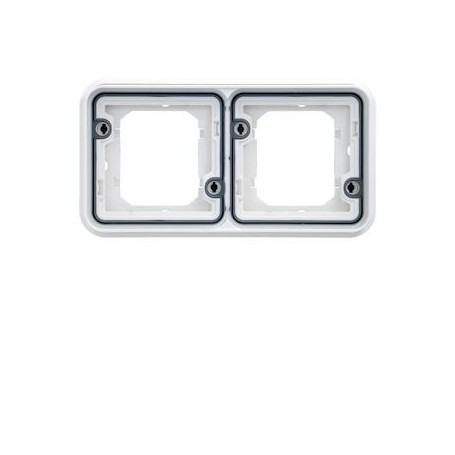 cubyko Support d'encastrement double horizontale associable blanc IP55 - WNA402B - Hager | GENMA
