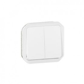 Commande double interrupteur ou poussoir Plexo composable blanc - 069625L - Legrand | GENMA