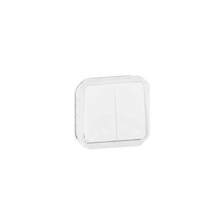 Commande double interrupteur ou poussoir Plexo composable blanc - 069625L - Legrand | GENMA