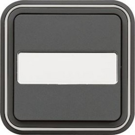 cubyko Poussoir porte-etiquette 1F encastre gris IP55 - WNE025 - Hager | GENMA