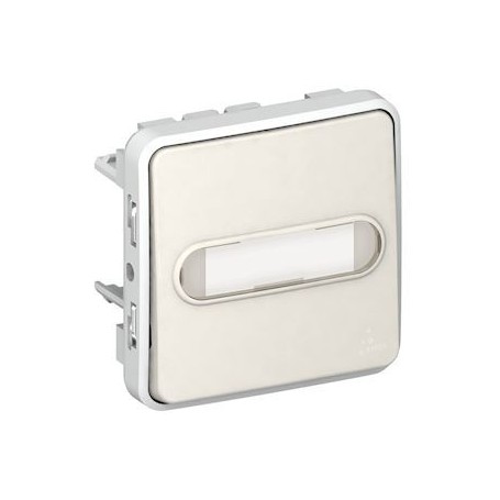 Poussoir etanche NO lumineux porte-etiquette Plexo composable IP55 10A - blanc - 069633 - Legrand | GENMA