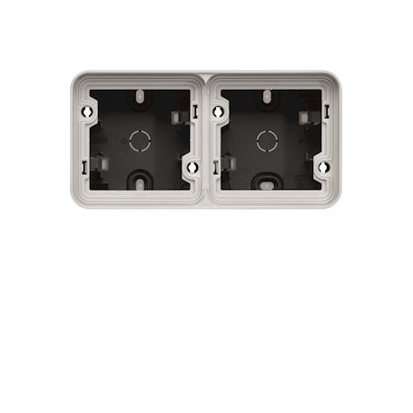 cubyko Boite double horizontale vide avec 4 entrees associable gris IP55 - WNA685 - Hager | GENMA