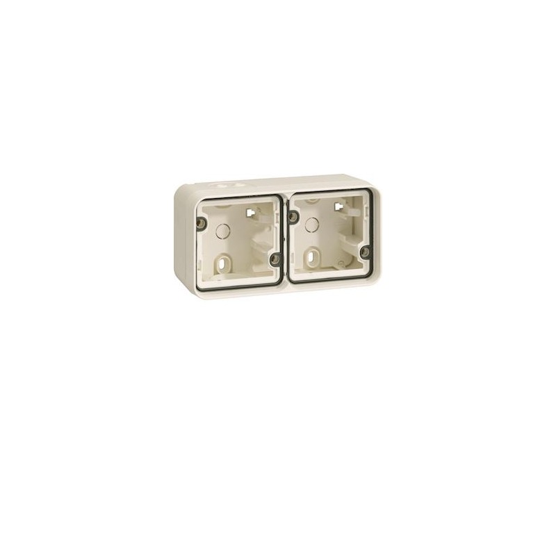 Support encastré double vertical Cubyko - composable - IP55 - blanc