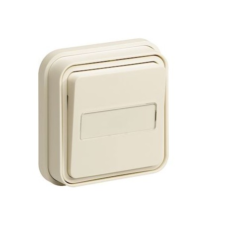 cubyko Poussoir porte-etiquette 1F encastre blanc IP55 - WNE025B - Hager | GENMA