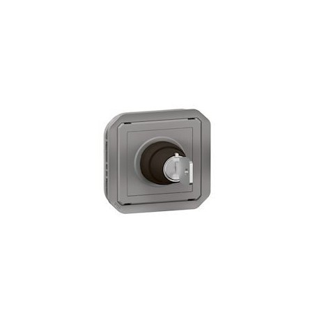 Interrupteur a cle Ronis 2 positions Plexo composable gris - 069534L - Legrand | GENMA