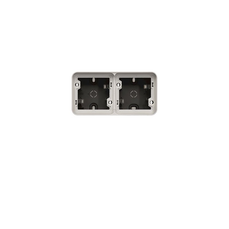 Cubyko Support D'encastrement Double Verticale Associable Gris IP55 Wna408 3250617174480