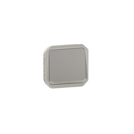 Poussoir NO-NF lumineux Plexo composable gris - 069536L - Legrand | GENMA