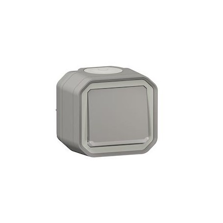 Poussoir NO lumineux Plexo complet saillie gris - 069722L - Legrand | GENMA