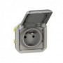 Prise de courant 2P+T Plexo composable gris - 069551L - Legrand | GENMA
