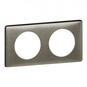 Plaque Celiane Metal 2 postes - finition Tungstene - 068972 - Legrand | GENMA