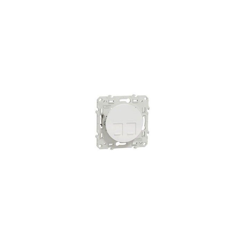 Schneider Odace - Prise RJ45 - Blanc - Grade 3 - Multimédia + - cat. 6A STP(longue distance) - Réf : S520477