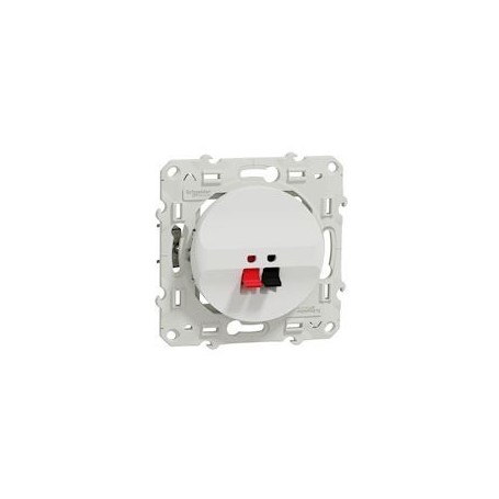 Odace - prise haut-parleur 1 sortie - blanc - fixation par vis - bornes pression - S520487 - Schneider Electric | GENMA