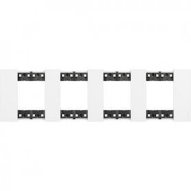 Plaque de finition Living Now Collection Les Blancs 4x2 modules finition Blanc - BTKA4802M4KW - Bticino Cofrel | GENMA