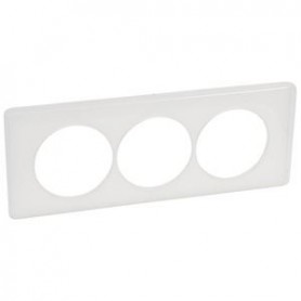 Plaque Celiane Laque 3 postes pour renovation entraxe 57mm - finition Blanc - 068809 - Legrand | GENMA