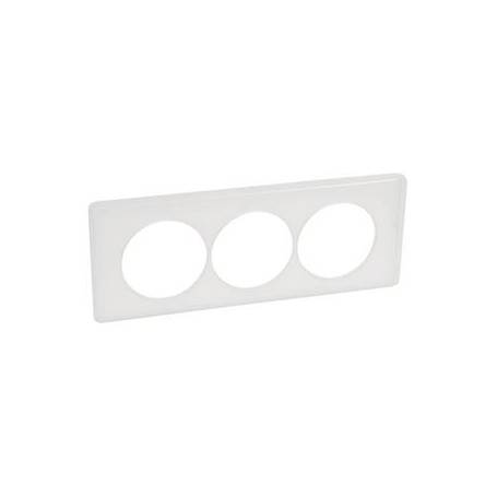 Plaque Celiane Laque 3 postes pour renovation entraxe 57mm - finition Blanc - 068809 - Legrand | GENMA
