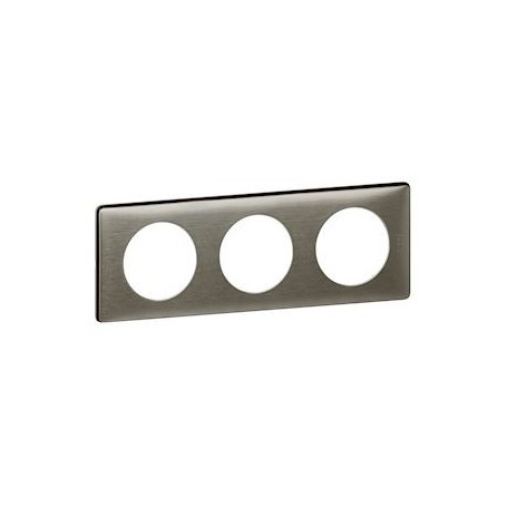 Plaque Celiane Metal 3 postes - finition Tungstene - 068973 - Legrand | GENMA
