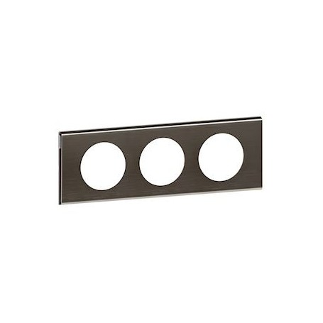 Plaque Celiane Matieres 3 postes - finition Black Nickel - 069033 - Legrand | GENMA