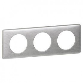 Plaque Celiane Metal 3 postes - finition Aluminium - 068923 - Legrand | GENMA