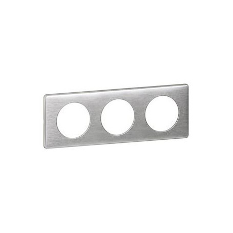 Plaque Celiane Metal 3 postes - finition Aluminium - 068923 - Legrand | GENMA