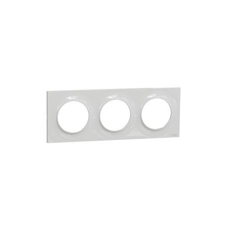 Odace Styl plaque Gris 3 postes horizontaux ou verticaux entraxe 71mm - S520706A1 - Schneider Electric | GENMA