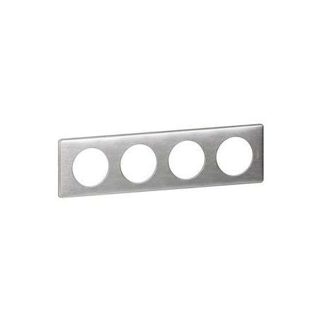 Plaque Celiane Metal 4 postes - finition Aluminium - 068924 - Legrand | GENMA