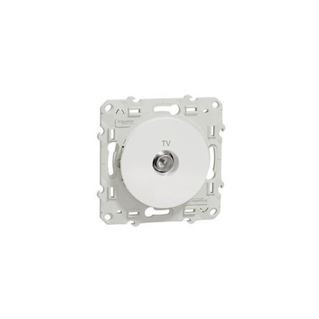 Odace - Prise TV simple blanche (RAL 9003) - Fixation par vis - S520445 - Schneider Electric | GENMA