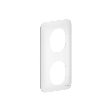 Ovalis - Plaque de finition - 2 postes vertical - entraxe 57mm Blanc - S260724 - Schneider Electric | GENMA