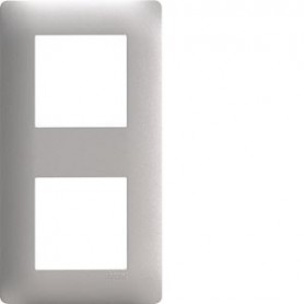 Essensya Plaque 2 postes reversible entraxe 71mm Titane - WE492 - Hager | GENMA
