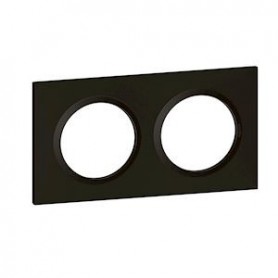 Plaque carree dooxie 2 postes finition noir velours - 600862 - Legrand | GENMA