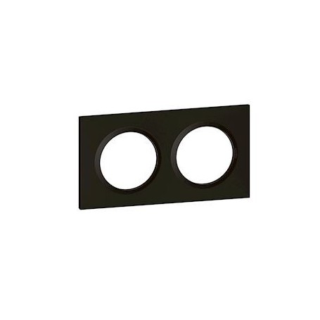 Plaque carree dooxie 2 postes finition noir velours - 600862 - Legrand | GENMA