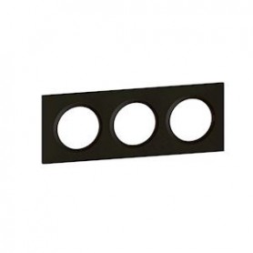 Plaque carree dooxie 3 postes finition noir velours - 600863 - Legrand | GENMA
