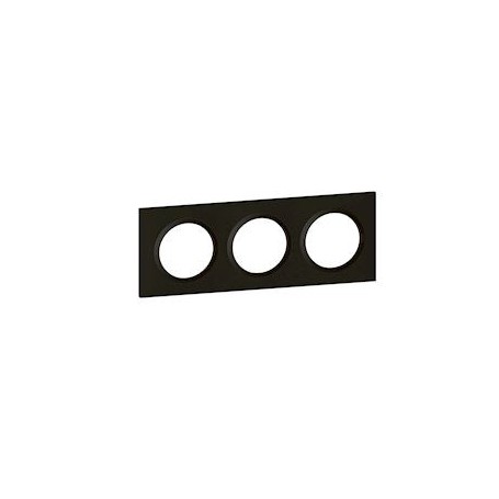 Plaque carree dooxie 3 postes finition noir velours - 600863 - Legrand | GENMA