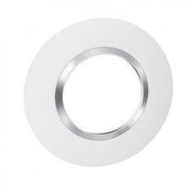 Plaque ronde dooxie 1 poste finition blanc avec bague effet chrome - 600973 - Legrand | GENMA