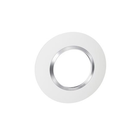 Plaque ronde dooxie 1 poste finition blanc avec bague effet chrome - 600973 - Legrand | GENMA