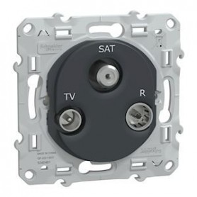 Ovalis - prise TV-R-SAT - Anthracite - S340461 - Schneider Electric | GENMA