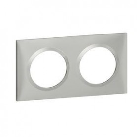 Plaque carree dooxie 2 postes finition effet aluminium - 600852 - Legrand | GENMA