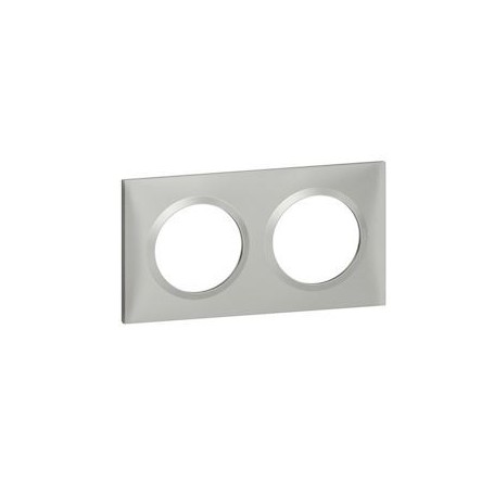 Plaque carree dooxie 2 postes finition effet aluminium - 600852 - Legrand | GENMA