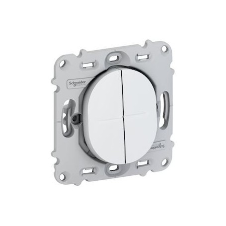 Ovalis - double va et vient - 10AX - a vis- sans plaque de finition Blanc - S261214 - Schneider Electric | GENMA