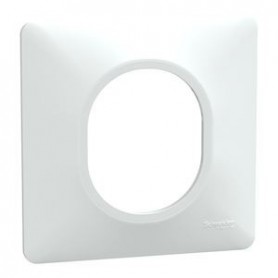 Ovalis - Plaque de finition - 1 poste Blanc - S320702 - Schneider Electric | GENMA