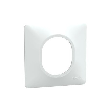 Ovalis - Plaque de finition - 1 poste Blanc - S320702 - Schneider Electric | GENMA