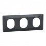 Ovalis - Plaque de finition - 3 postes Horizontal - entraxe 71 mm - Anthracite - S340706 - Schneider Electric | GENMA