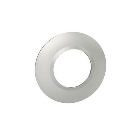 Plaque ronde dooxie 1 poste finition effet aluminium avec bague effet chrome - 600975 - Legrand | GENMA