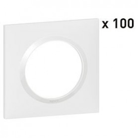 Lot de 100 plaques carrees dooxie 1 poste finition blanc - 600941 - Legrand | GENMA