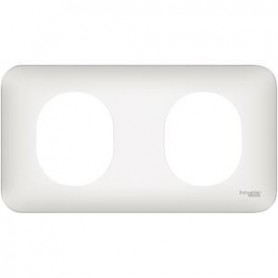 Ovalis - Plaque de finition - 2 postes horizontal Blanc - S260704 - Schneider Electric | GENMA