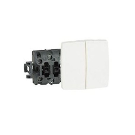 Double poussoir 6A Appareillage saillie composable - blanc - 086121 - Legrand | GENMA