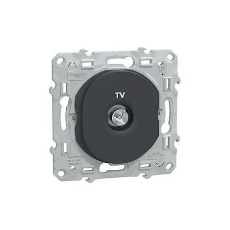 Ovalis - prise TV simple - Anthracite - S340405 - Schneider Electric | GENMA