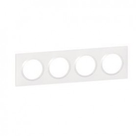 Plaque carree dooxie 4 postes finition Blanc - 600804 - Legrand | GENMA
