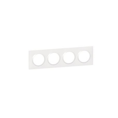 Plaque carree dooxie 4 postes finition Blanc - 600804 - Legrand | GENMA